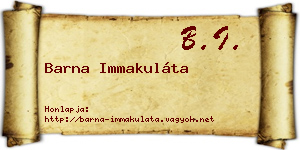 Barna Immakuláta névjegykártya